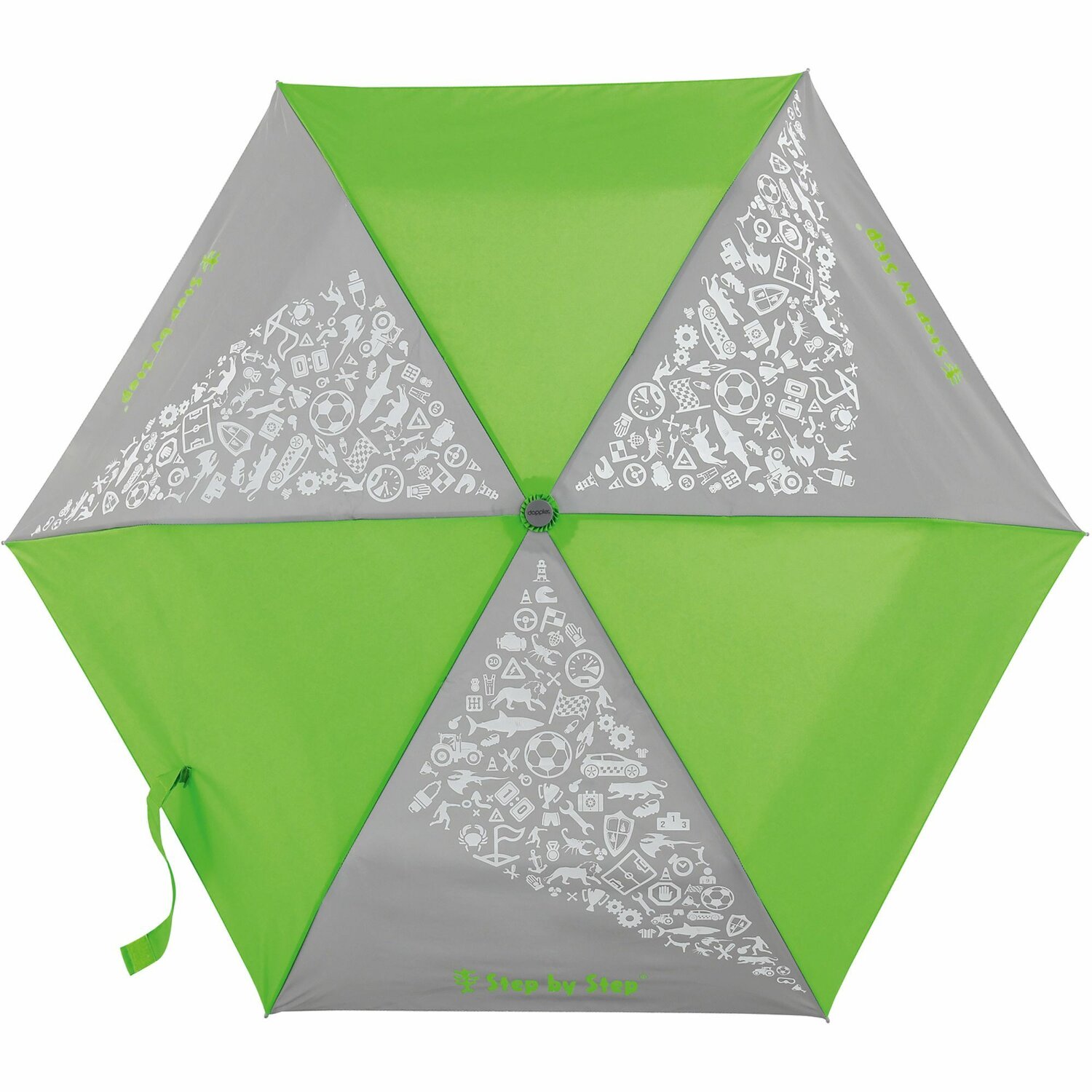Step by Step Parapluie de poche pour enfants 22 cm avec éléments  réfléchissants neon green