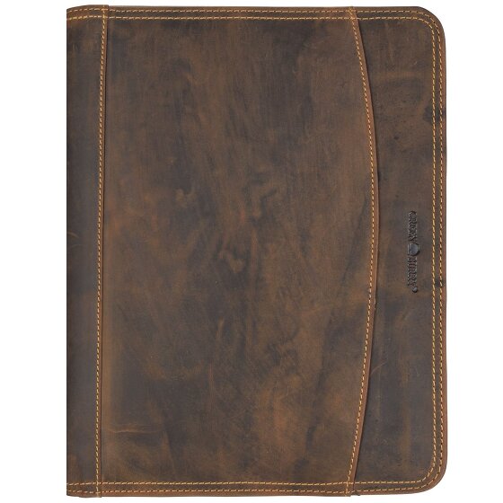 Greenburry Classeur à anneaux vintage en cuir 26 cm