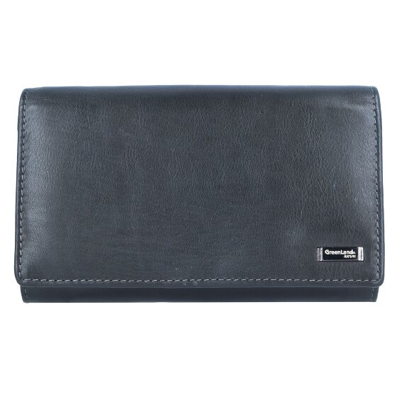 Greenland Nature Black Nappa Porte-monnaie en cuir RFID 16 cm