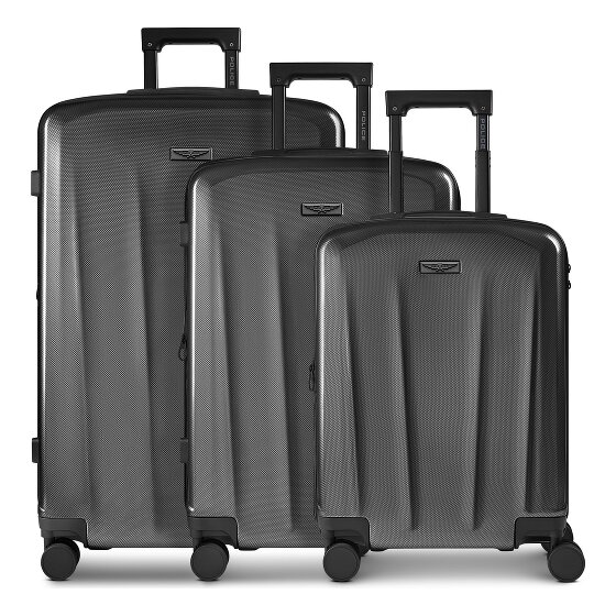 Police New York 4 roues Set de valises 3 pièces avec soufflet d'extension