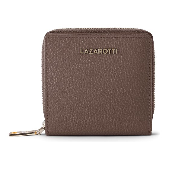 Lazarotti Porte-monnaie « Bologna » en cuir, taille moyenne, fermeture à glissière sur tout le pourtour, 10 cm