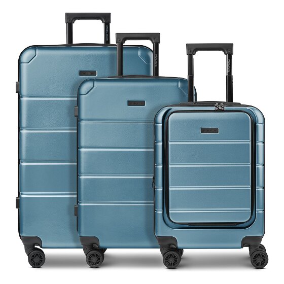 Police Dublin 4 roues Set de valises 3 pièces avec soufflet d'extension