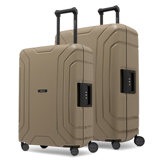 Redolz Essentials 15 Set de valises à 4 roulettes 2 pièces avec fermeture à trois points
