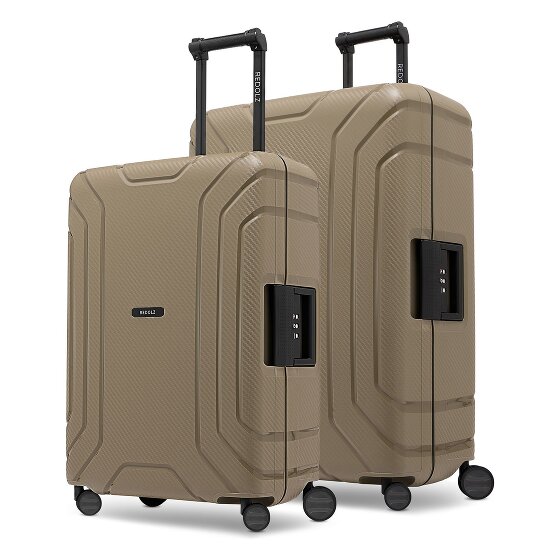 Redolz Set de valises Essentials 15 à 4 roues, tailles M et L, avec fermeture à trois points