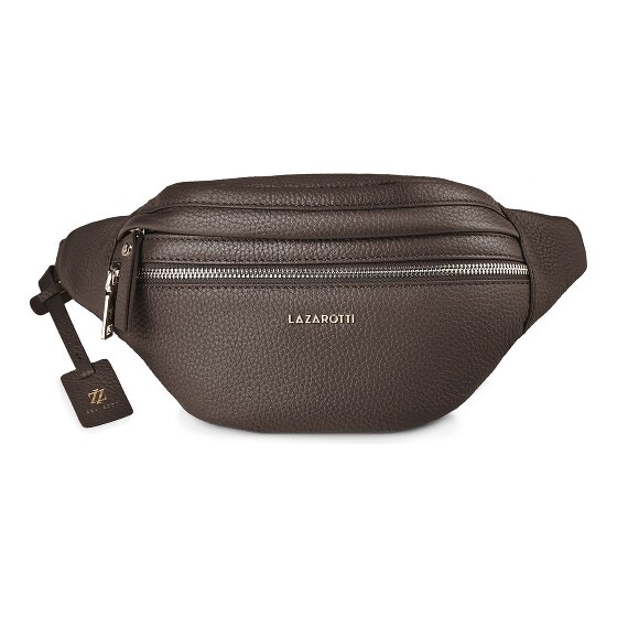 Lazarotti Sac banane en cuir « Bologna » à double fermeture éclair, à porter en bandoulière, 25 cm