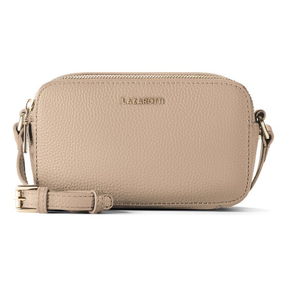 Lazarotti Sac à bandoulière en cuir « Bologna » pour appareil photo, double fermeture éclair, 18 cm