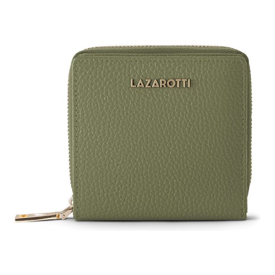 Lazarotti Porte-monnaie « Bologna » en cuir, taille moyenne, fermeture à glissière sur tout le pourtour, 10 cm