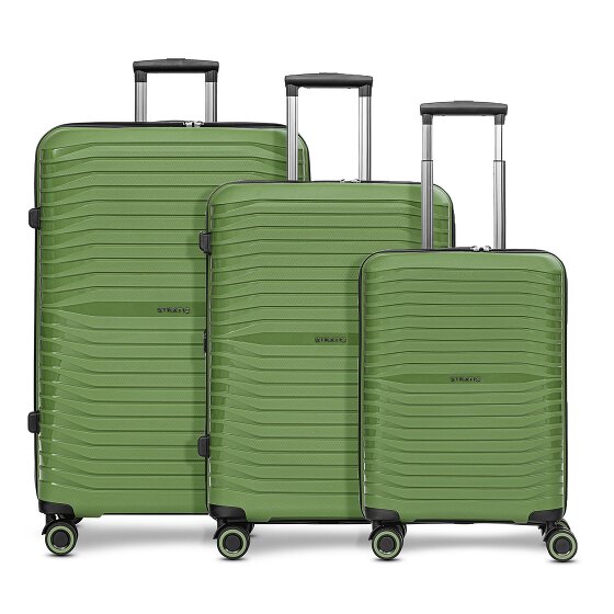 Stratic Shine 4 roulettes Set de valises 3 pièces avec soufflet d'extension