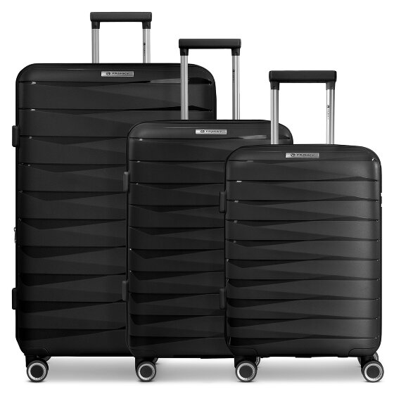 Franky London 4 roues Set de valises 3 pièces avec soufflet d'extension