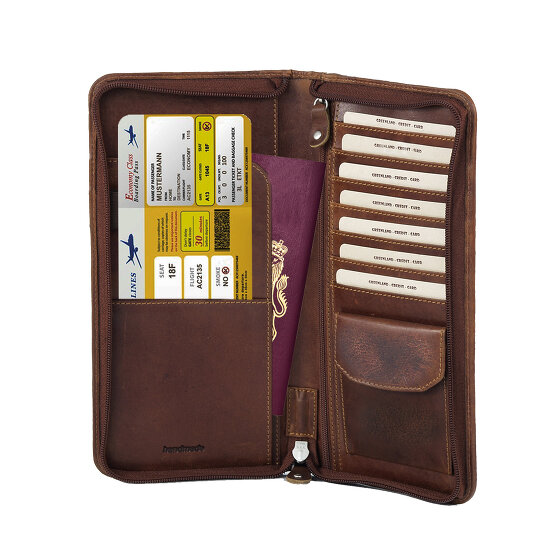 Greenland Nature Étui à passeport Montana en cuir 25 cm