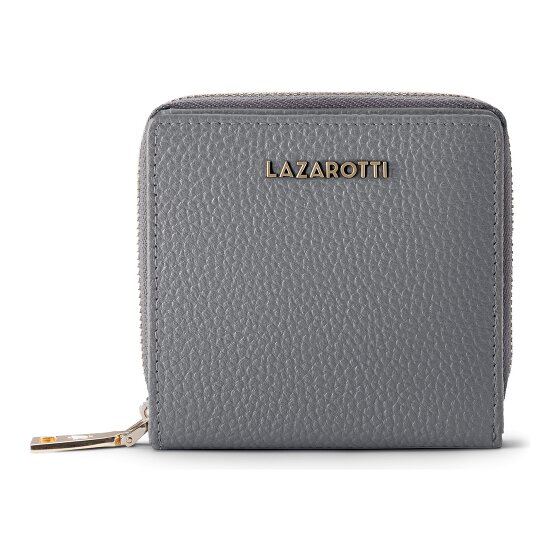 Lazarotti Porte-monnaie « Bologna » en cuir, taille moyenne, fermeture à glissière sur tout le pourtour, 10 cm