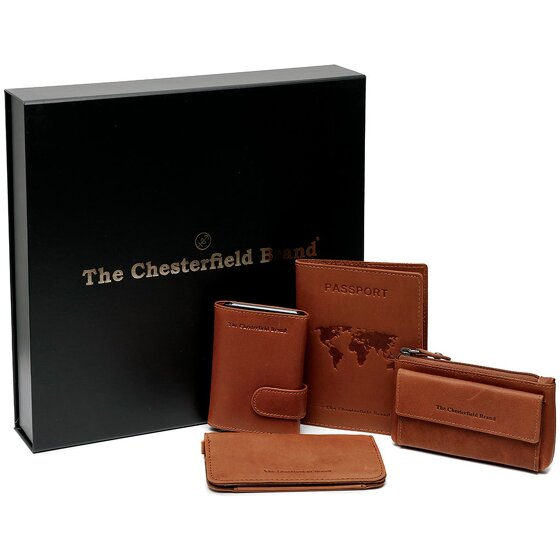 The Chesterfield Brand Porte-cartes de crédit set cadeau 4 pièces cuir 7 cm