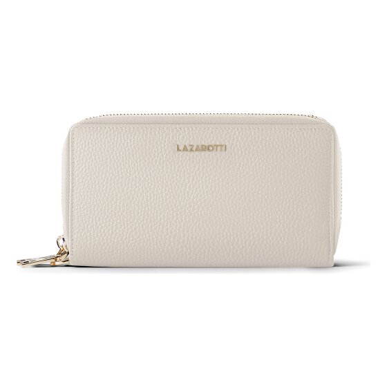 Lazarotti Porte-monnaie en cuir de Bologne XL à double fermeture éclair, protection RFID, 20 cm