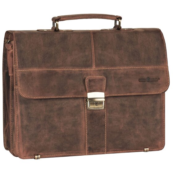 Greenburry Porte-documents vintage en cuir 38 cm avec 2 compartiments principaux