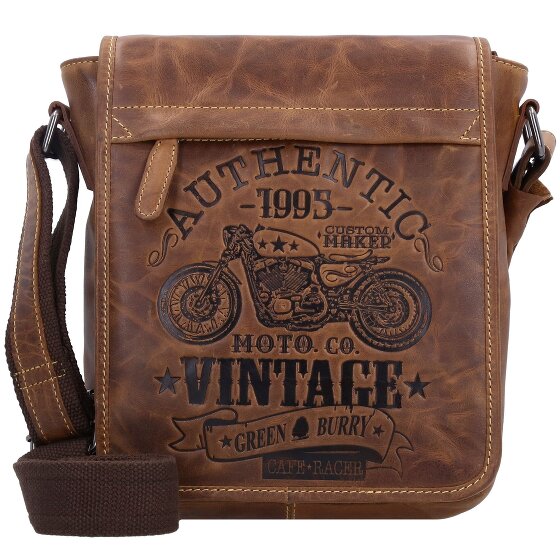 Greenburry Cafe-Racer Sac à bandoulière Cuir véritable 23 cm