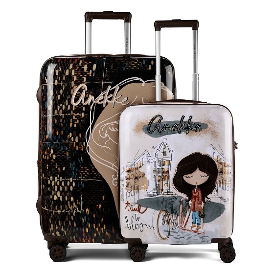 Anekke Tulip 4 roues Set de valises 2 pièces avec soufflet d'extension