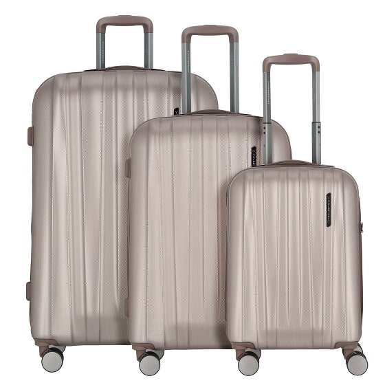 Polestream Moonrock 4 roulettes Set de valises 3 pièces avec soufflet d'extension