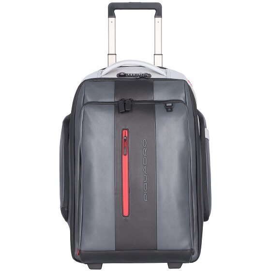 Piquadro Sac à dos à roulettes Urban en cuir, 54 cm, compartiment pour ordinateur portable
