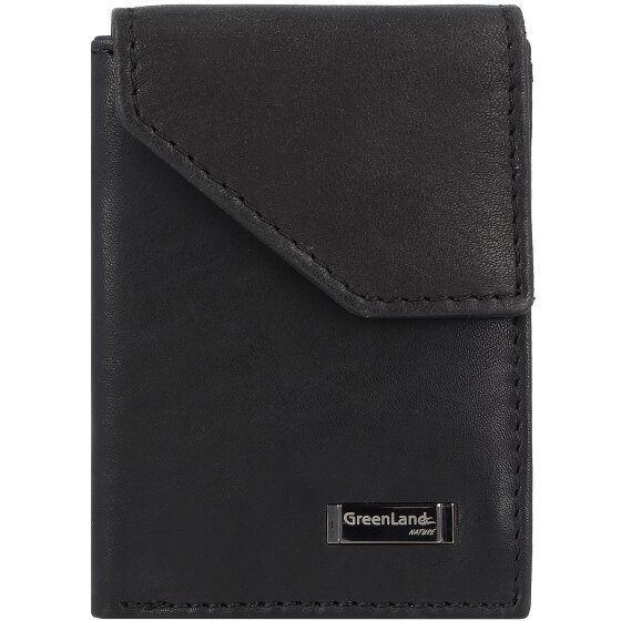 Greenland Nature Black Nappa Porte-monnaie en cuir RFID 7 cm
