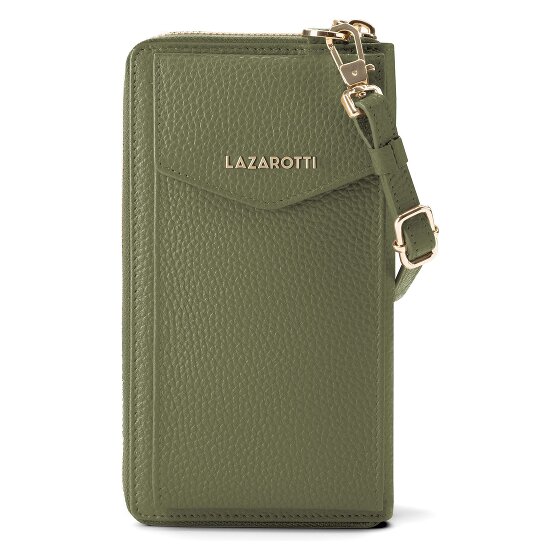 Lazarotti Bologna Leather Zip-Around Porte-monnaie Porte-téléphone en cuir 19 cm