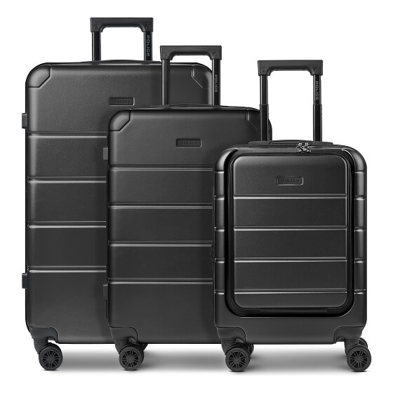 Police Dublin 4 roues Set de valises 3 pièces avec soufflet d'extension
