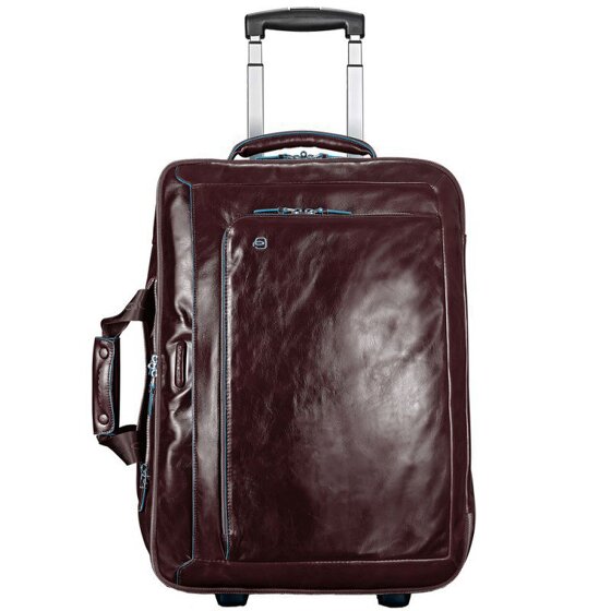 Piquadro Blue Square Sac à roulettes business en cuir 51 cm Compartiment pour ordinateur portable