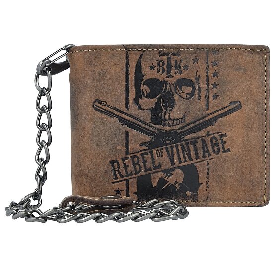 Greenburry Portefeuille Vintage Skull à chaîne en cuir 12,5 cm