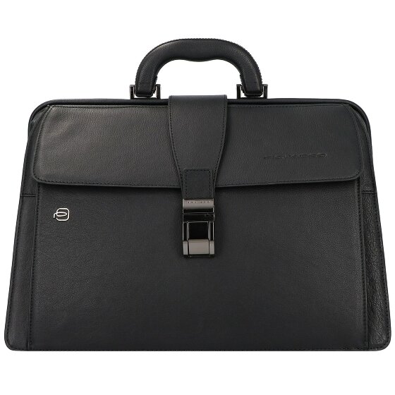 Piquadro Black Square Attaché-case Cuir véritable 37 cm