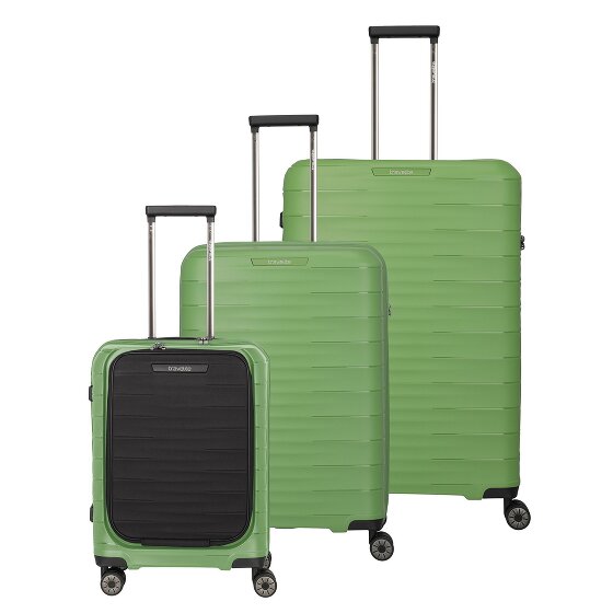 Travelite Mooby 4 roulettes Set de valises 3 pièces avec soufflet d'extension