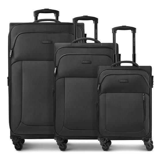 Police San Francisco 4 roues Set de valises 3 pièces avec soufflet d'extension