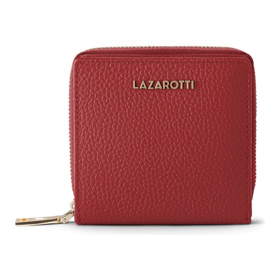 Lazarotti Porte-monnaie « Bologna » en cuir, taille moyenne, fermeture à glissière sur tout le pourtour, 10 cm