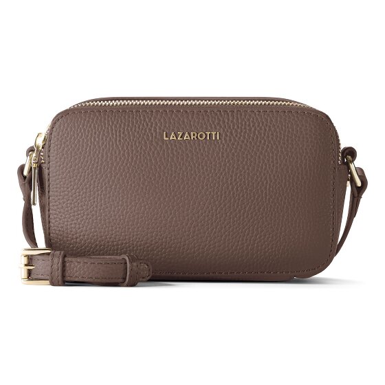 Lazarotti Sac à bandoulière en cuir « Bologna » pour appareil photo, double fermeture éclair, 18 cm