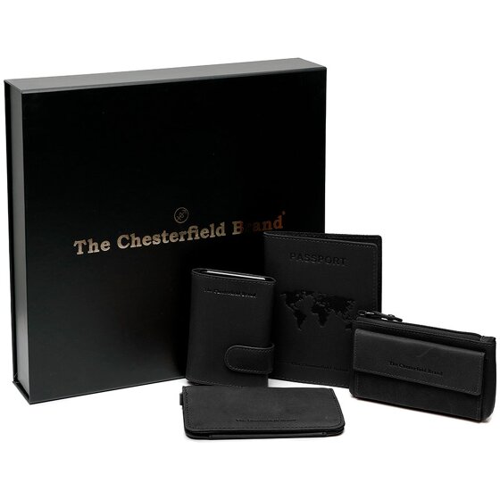 The Chesterfield Brand Porte-cartes de crédit set cadeau 4 pièces cuir 7 cm