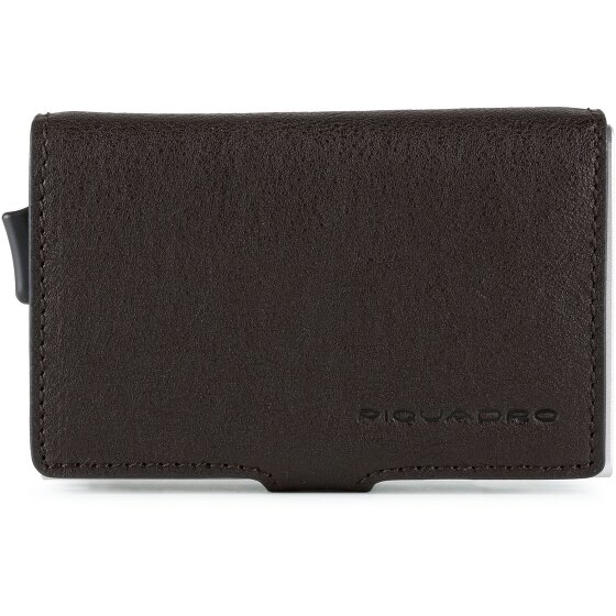 Piquadro Blue Square Porte-cartes de crédit RFID en cuir 7 cm