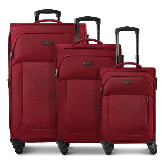 Police San Francisco 4 roues Set de valises 3 pièces avec soufflet d'extension