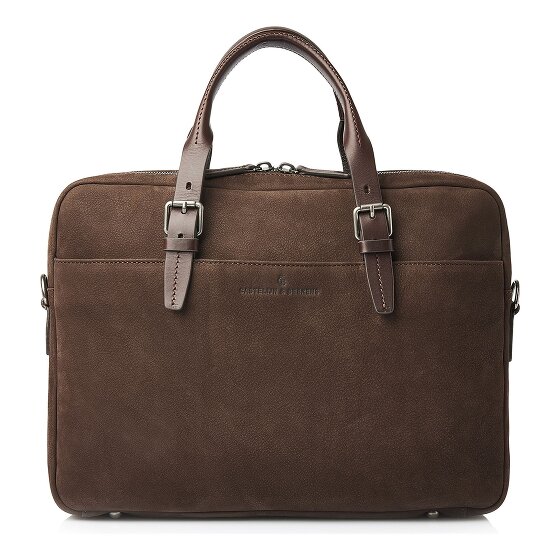 Castelijn & Beerens Nubuck Attaché-case Cuir véritable 41 cm Compartiment ordinateur