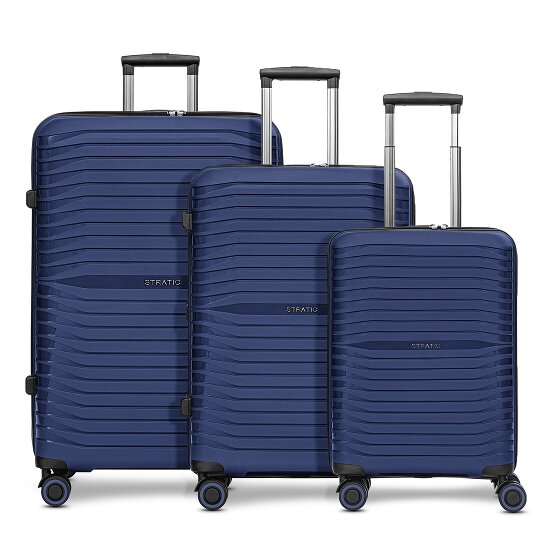 Stratic Shine 4 roulettes Set de valises 3 pièces avec soufflet d'extension