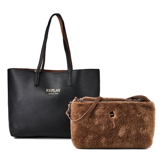 Replay Sac de shopper Cuir véritable 36 cm
