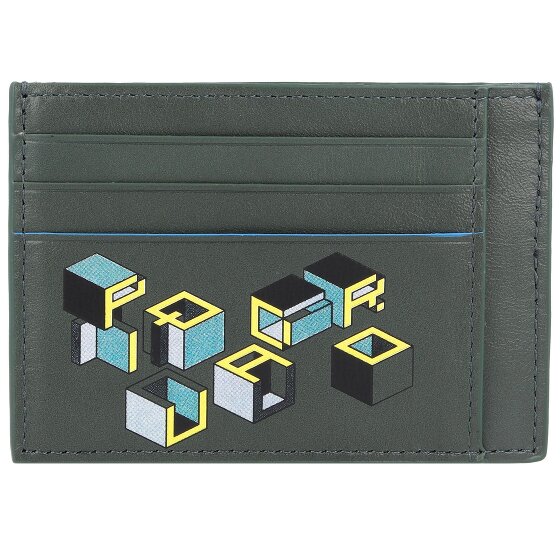 Piquadro Blue Square Revamp Porte-cartes de crédit RFID en cuir 11,5 cm