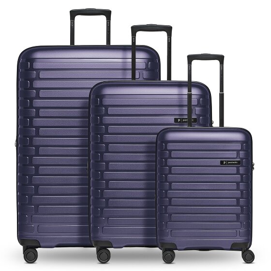 Pactastic Collection 04 THE THREE SET + 4 roues Set de valises 3 pièces avec soufflet d'extension