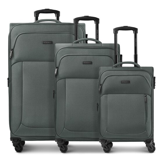 Police San Francisco 4 roues Set de valises 3 pièces avec soufflet d'extension