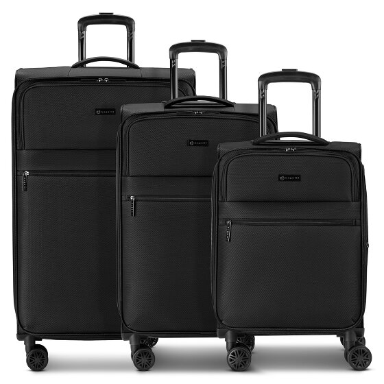 bugatti Valencia Soft 4 roulettes Set de valises 3 pièces avec soufflet d'extension