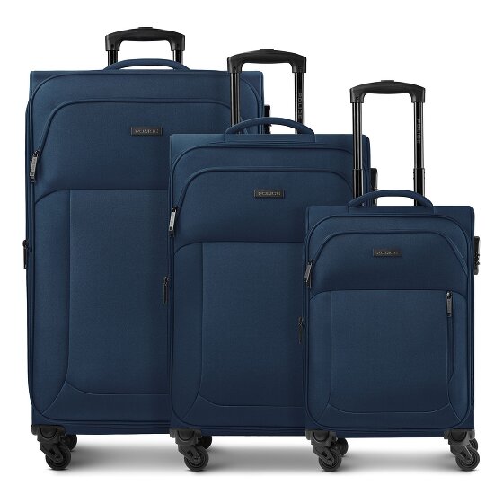 Police San Francisco 4 roues Set de valises 3 pièces avec soufflet d'extension