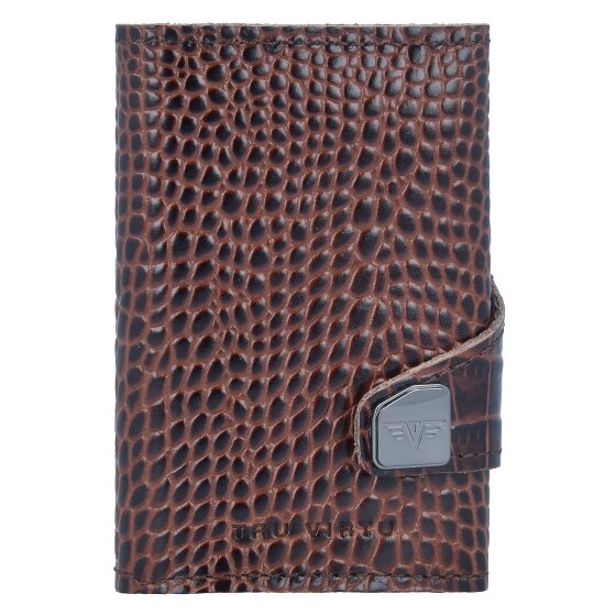 Tru Virtu Click & Slide Porte-cartes de crédit Porte-monnaie RFID en cuir 6,5 cm