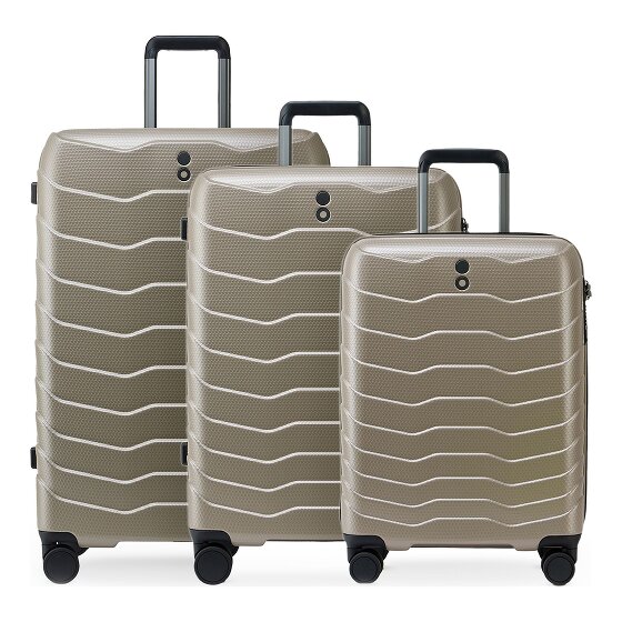 Echolac Exo 4 roulettes Set de valises 3 pièces avec soufflet d'extension