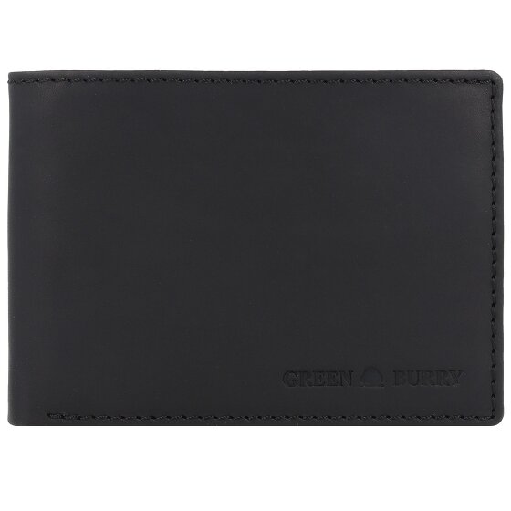 Greenburry Pure Black Porte-monnaie Protection RFID Cuir 12.5 cm