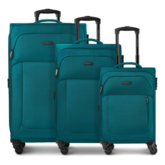 Police San Francisco 4 roues Set de valises 3 pièces avec soufflet d'extension