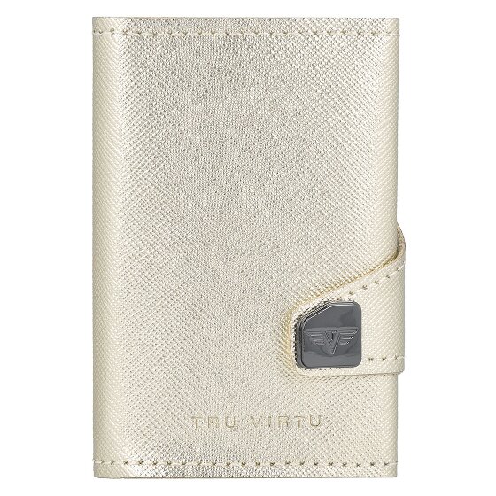 Tru Virtu Click & Slide Porte-cartes de crédit Porte-monnaie RFID en cuir 6,5 cm