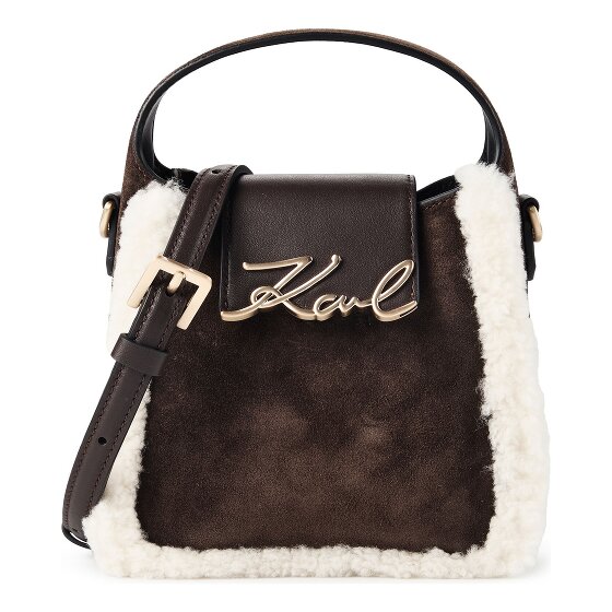 Karl Lagerfeld Signature Mini sac à main Cuir véritable 18 cm