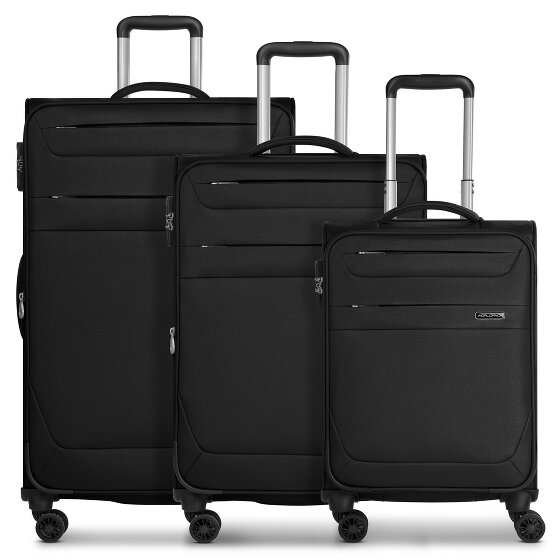 Worldpack Chicago 4 roulettes Set de valises 3 pièces avec soufflet d'extension